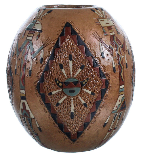 Hand Crafted Kachina Figure American Indian Pot By Artist Nancy Chilly RX117880